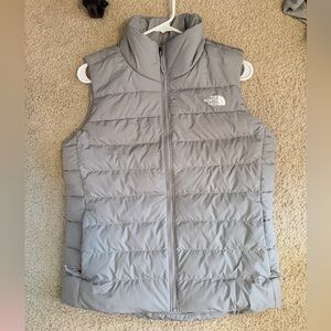 The North Face Light Gray Quilted Puffer Vest